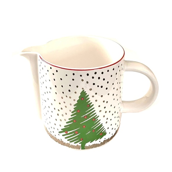 Vintage Waechtersbach Ceramic Pitcher with Christmas Tree in Snow Graphic - Picture 9 of 9